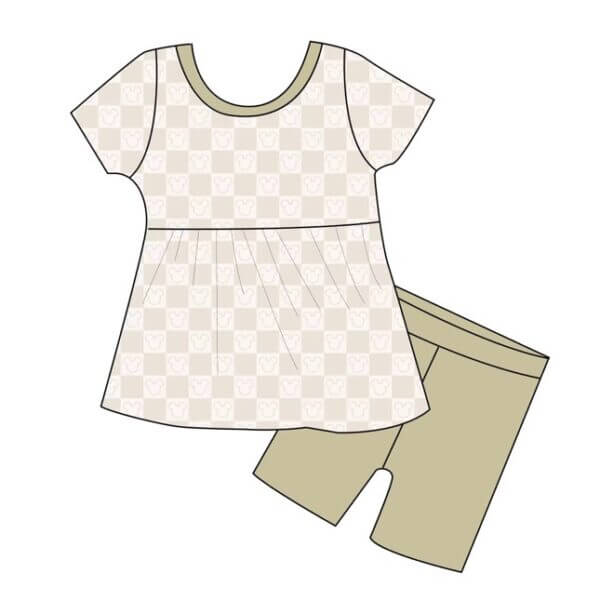 Boujee Beige Mouse Peplum + Biker Daywear Set