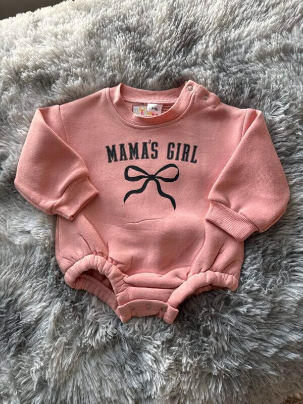 Mama’s Girl Pink Sweatshirt Romper - 6-9M