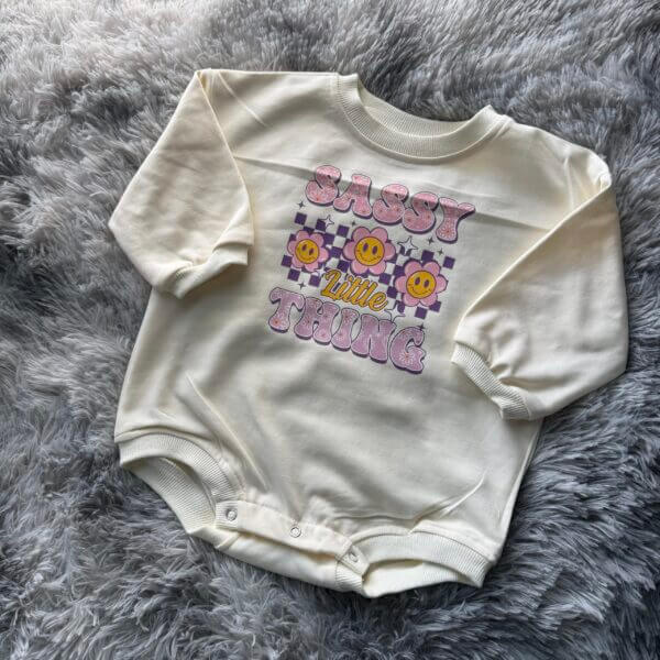 Sassy Little Thing Cream Sweatshirt Bubble - 12/18 M